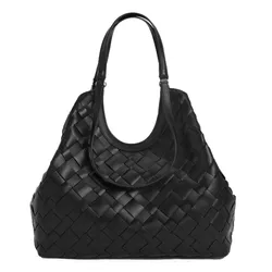 Túi Tote Nữ Charles & Keith CNK Ivette Woven Trapezoid Bag Noir CK2-30701583 Màu Đen