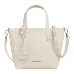 Túi Tote Nữ Charles & Keith CNK Mini Beryl Trapezoid Bag Cream CK2-30151511 Màu Kem