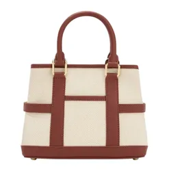 Túi Tote Nữ Charles & Keith CNK Mini Scottie Canvas Trapezoid Bag Brick CK2-30782784-1 Màu Be Nâu