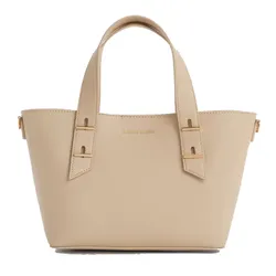 Túi Tote Nữ Charles & Keith CNK Mini Shania Trapezoid Bag Dusted Oat CK2-30782725 Màu Be