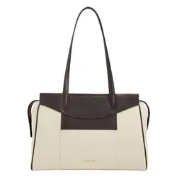Túi Tote Nữ Charles & Keith CNK Raon Canvas Trapezoid Bag Dark Brown CK2-31200037-1 Màu Nâu Đậm