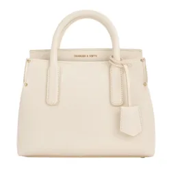 Túi Tote Nữ Charles & Keith CNK Rene Structured Rectangular Crossbody Bag Cream CK2-30271421 Màu Kem