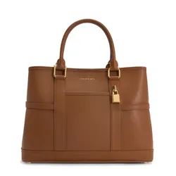 Túi Tote Nữ Charles & Keith CNK Scottie Tote Bag - Chocolate CK2-30840655_CHOCO_L Màu Nâu