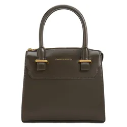 Túi Tote Nữ Charles & Keith CNK Temmie Structured Bag Dark Moss Green CK2-30782435 Màu Xanh Rêu Đậm