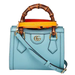 Túi Tote Nữ Gucci&nbsp;Light Blue Leather Mini Diana Tote Bag Màu Xanh Nhạt