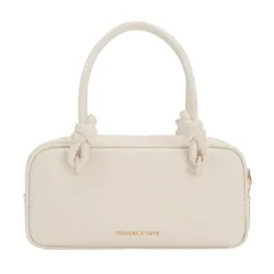 Túi Xách Tay Nữ Charles & Keith CNK Sammie Knotted-Handle Handbag Cream CK2-30271574 Màu Kem