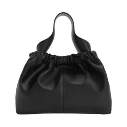 Túi Xách Tay Nữ Charles & Keith Ally Ruched Trapezoid Handbag Black CK2-10151320_BLACK Màu Đen