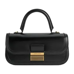 Túi Xách Tay Nữ Charles & Keith Charlotte Elongated Rectangular Handbag Black CK2-50271462_BLACK Màu Đen