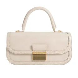 Túi Xách Tay Nữ Charles & Keith Charlotte Elongated Rectangular Handbag Gray And White CK2-50271462_OAT Màu Trắng Xám