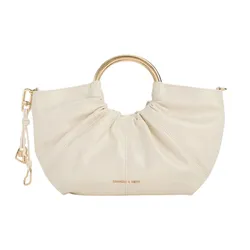 Túi Xách Tay Nữ Charles & Keith CNK Ciara Pleated Handbag Cream CK2-30151611 Màu Kem