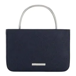 Túi Xách Tay Nữ Charles & Keith CNK Jennis Lace & Satin Rectangular Handbag Dark Blue Textured CK2-30271529 Màu Xanh Đậm