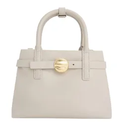Túi Xách Tay Nữ Charles & Keith CNK Mini Behn Belted Trapezoid Handbag Shell Grey CK2-30782821 Màu Xám Nhạt