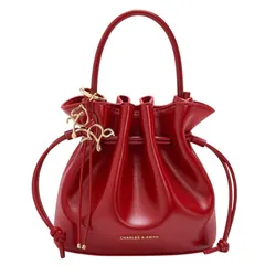 Túi Xách Tay Nữ Charles & Keith CNK Sammie Horse-Motif Drawstring Bucket Bag CK2-10271696 Tomato Red Màu Đỏ