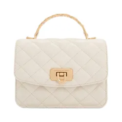 Túi Xách Tay Nữ Charles & Keith Cressida Quilted Rectangular Handbag Cream CK2-50701608_CREAM Màu Kem