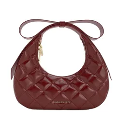 Túi Xách Tay Nữ Charles & Keith Janie's Crescent Shaped Handbag Burgundy Red CK2-40701603-A_BURGUN Màu Đỏ