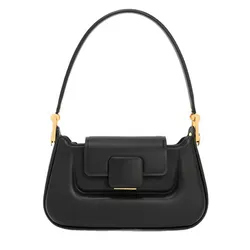 Túi Xách Tay Nữ Charles & Keith Koa Trapezoid Handbag Black CK2-50782198_BLACK Màu Đen