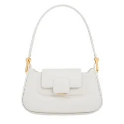 Túi Xách Tay Nữ Charles & Keith Koa Trapezoid Handbag White CK2-50782198_WHITE Màu Trắng