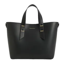 Túi Xách Tay Nữ Charles & Keith Metallic Accent Double Handle CK2-50782360_BLACK Màu Đen