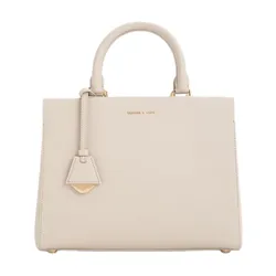 Túi Xách Tay Nữ Charles & Keith Mirabelle Structured Rectangular Handbag Ivory CK2-50160152_IVORY Màu Kem