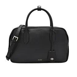 Túi Xách Tay Nữ Pedro Rectangular Leather Handbag Black PW2-65060009_BLACK Màu Đen
