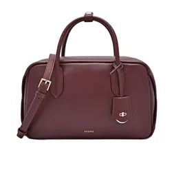 Túi Xách Tay Nữ Pedro Rectangular Leather Handbag Burgundy Red PW2-65060009_WINE Màu Đỏ Burgundy