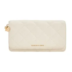 Ví Dáng Dài Charles & Keith&nbsp;CNK Arrietty Quilted - Cream Wallet CK6-30681237 Màu Cream