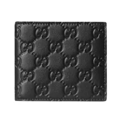 Ví Nam Gucci Emblem Bi-fold Wallet In Black GG Leather 850175 AAFDV 1000 Màu Đen