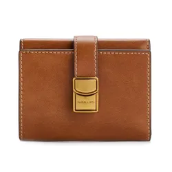 Ví Nữ Charles & Keith CNK Acelynn Belted Small Wallet - Distressed Tan CK6-10701637_DS.TAN_XXS Màu Nâu