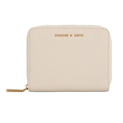 Ví Nữ Charles & Keith CNK Basic Square Zip Wallet Ivory CK6-10770255_IVORY Màu Trắng Ngà