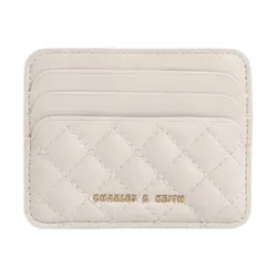 Ví Nữ Charles & Keith CNK Cleo Quilted Card Holder Ivory CK6-50680926 Màu Trắng Ngà