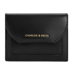 Ví Nữ Charles & Keith CNK Enola Canvas Foldable Wallet Black CK6-10770715-1 Màu Đen