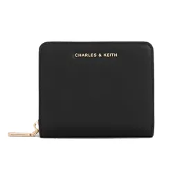 Ví Nữ Charles & Keith CNK Finley Zip-Around Short Wallet Black CK6-10770621-1 Màu Đen