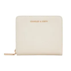 Ví Nữ Charles & Keith CNK Finley Zip-Around Short Wallet Cream CK6-10770621-1 Màu Kem