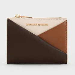 Ví Nữ Charles & Keith CNK Midori Colourblock Geometric Small Wallet - Multi Brown CK6-10770628-1_MU.BRW_XXS Phối Màu