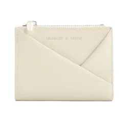 Ví Nữ Charles & Keith CNK Midori Geometric Short Wallet Cream CK6-10770628_CREAM Màu Kem