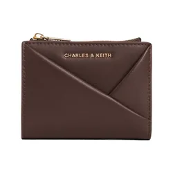 Ví Nữ Charles & Keith CNK Midori Geometric Short Wallet Dark Brown CK6-10770628_EP.BRW Màu Nâu Đậm