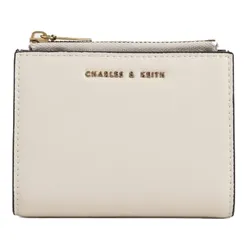 Ví Nữ Charles & Keith CNK Mini Top Zip Wallet  Ivory CK6-10680907 Màu Trắng Ngà