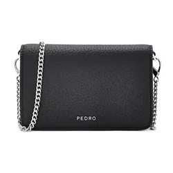 Ví Nữ Pedro Embossed Leather Folding Long Wallet Black PW4-15940101_BLACK Màu Đen