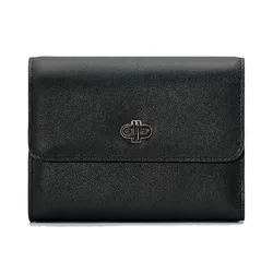 Ví Nữ Pedro Leather Tri-Fold Wallet - Black PW4-15940100_BLACK_CP Màu Đen