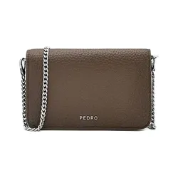 Ví Nữ Pedro Long Folding Wallet Embossed Leather Dark Grey Brown PW4-15940101_DK.TAU Màu Nâu