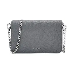 Ví Nữ Pedro Long Folding Wallet Embossed Leather Gray PW4-15940101_GREY Màu Xám