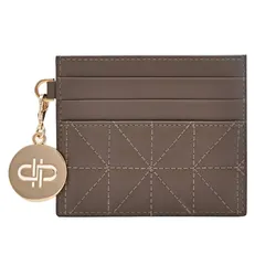 Ví Nữ Pedro Studio Leather Card Holder Grey Brown PW4-25940035_TAUPE Màu Nâu Xám