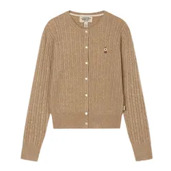 Áo Cardigan Nữ WHOAU&nbsp;Steve High Gauge Wool Cable Cardigan WHCKG1215F Màu Beige