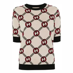 Áo Len Hai Mặt Cho Nữ Gucci Interlocking G Reversible Sweater 678310XKB7T Màu Đen Trắng Size XS