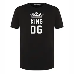 Áo Phông Nam Dolce & Gabbana DG King Print Cotton Tshirt G8JX7Z Màu Đen Size 44
