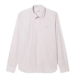Áo Sơ Mi Dài Tay Nam Lacoste Men's Regular Fit Striped Button Down Shirt CH9087 - 7I4 Màu Trắng/Đỏ Size 41