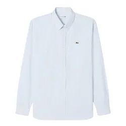 Áo Sơ Mi Dài Tay Nam Lacoste Regular Fit Striped Pinpoint Shirt CH5084 - F6Z Màu Xanh/Trắng Size 38