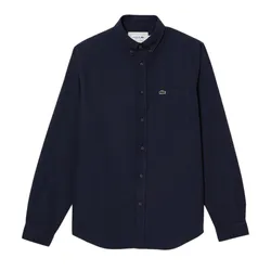 Áo Sơ Mi Nam Lacoste Men’s Buttoned Collar Oxford Cotton Shirt Regular Fit CH0204 423 Màu Xanh Đen Size 39