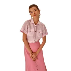 Áo Sơ Mi Nữ F2 Fashion & Freedom Linen Becoming Unveil SMW474-HN-S-0721 Màu Hồng Size S