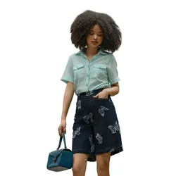 Áo Sơ Mi Nữ F2 Fashion & Freedom Linen Becoming Unveil SMW474-XN-S-0721 Màu Xanh Nhạt Size S